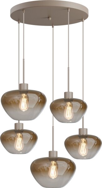 Hängelampe Glas Beige Gold E27 Ø50 cm Farbverlauf