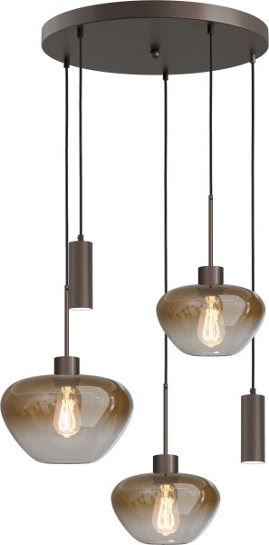 Hängelampe Glas Kakao Gold E27 GU10 Ø50 cm rund