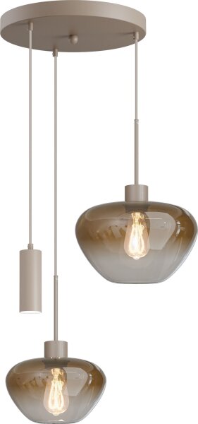 Pendelleuchte Glas Beige Gold E27 GU10 Ø35 cm rund