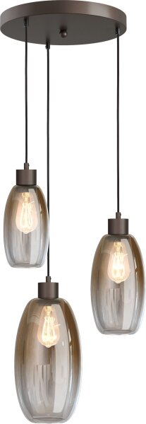 Hängeleuchte Glas Aluminium Kakao Gold E27 B:35 cm rund