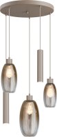 H&auml;ngelampe Glas Beige Gold E27 GU10 L:50 cm rund