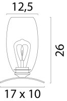 Tischlampe Aluminium Glas Beige Gold E27 H:26 cm