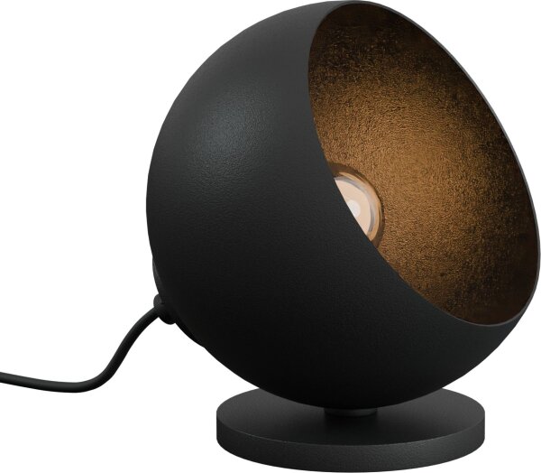 Tischlampe magnetisch Schwarz E27 H:15 cm verstellbar