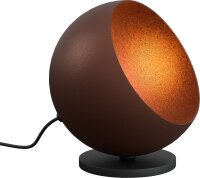 Tischlampe Schwarz Rotbraun E27 H:19 cm Kugel flexibel