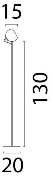 Stehlampe magnetisch Schwarz Kakao E27 130 cm flexibel