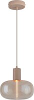 Pendelleuchte Glas Metall Beige Gold E27 &Oslash;11 cm...