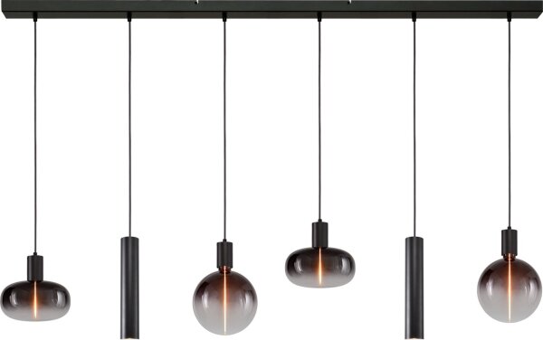 Hängelampe Glas Schwarz E27 GU10 L:160 cm Zylinder