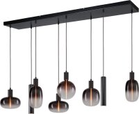 H&auml;ngelampe Glas Schwarz E27 GU10 L:130 cm Zylinder