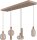 Pendelleuchte Glas Beige Gold E27 GU10 L:100 cm