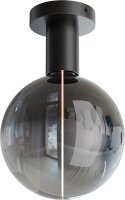 Deckenlampe Glas Metall Schwarz E27 H:11 cm Zylinder