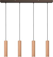 H&auml;ngelampe Holz Eiche Kakao GU10 L:100 cm Zylinder