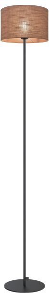 Stehlampe Stoffschirm Metall Schwarz Natur E27 H:155 cm