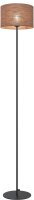 Stehlampe Stoffschirm Metall Schwarz Natur E27 H:155 cm