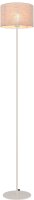 Stehlampe Stoff Perlwei&szlig; Natur hell E27 H:155 cm
