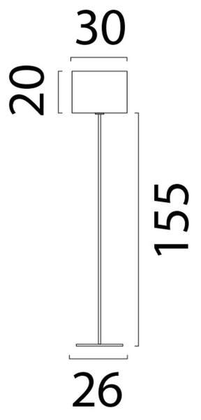 Stehlampe Stoffschirm Kakao Rostbraun E27 H:155 cm