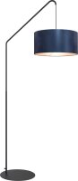 Bogenlampe Stoff Schwarz Dunkelblau E27 H:200 cm XXL