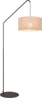 Bogenlampe Stoff Kakao Natur hell E27 H:200 cm XXL