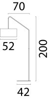 Bogenlampe Stoff Kakao Natur hell E27 H:200 cm XXL