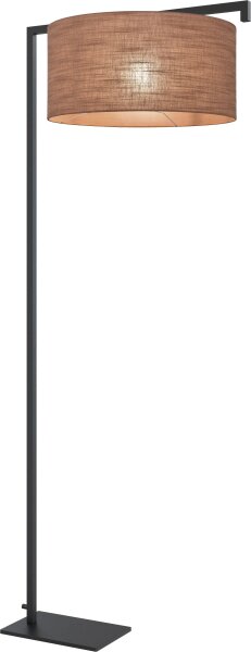 Stehlampe Stoff Schwarz E27 H:165 cm Leinenoptik