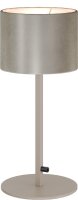 Nachttischlampe Stoff Beige E27 H:30 cm gem&uuml;tlich