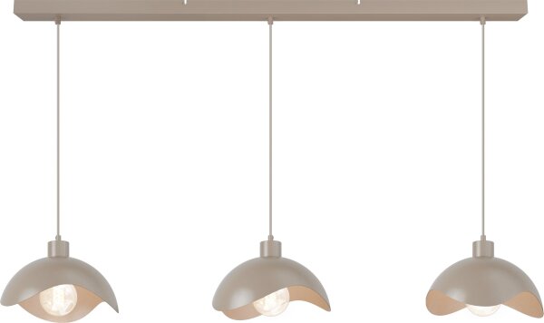 Hängelampe blendarm Beige E27 L:130 cm geschwungen