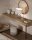 Tischleuchte Holz Stoff Natur Beige E27 H:48 cm