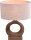Tischleuchte Holz Stoff Natur Beige E27 H:48 cm
