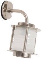 Wandlampe Au&szlig;en Nickel Echt-Messing Hof wetterfest