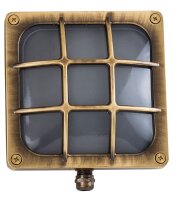 Robuste Au&szlig;enlampe Messing IP64 flach Treppe Eingang