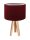 Tischlampe Schirm Rot Silber Holz Dreibein 46cm Retro
