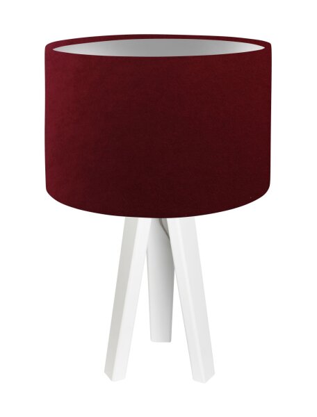 Tischlampe AIMEE Rot Silber Retro 46cm Holz