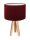 Dreibein Tischleuchte Holz Bordeaux Wei&szlig; 46cm Retro