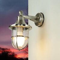 Wandleuchte Au&szlig;en Nickel Echt-Messing IP64 Hof