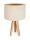 Tischlampe AYLMER Creme Gold Retro Dreibein 46cm Holz