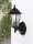 Außenwandlampe Glas Schwarz E27 IP44 Bewegungsmelder