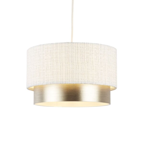 Lampenschirm Stoff Weiß Champagner E14 E27 Ø35 cm Loft