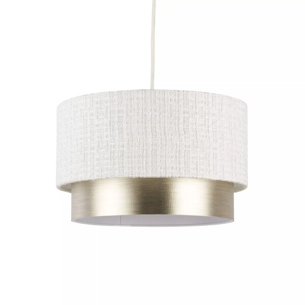 Lampenschirm Stoff Weiß Champagner E14 E27 Ø35 cm Loft