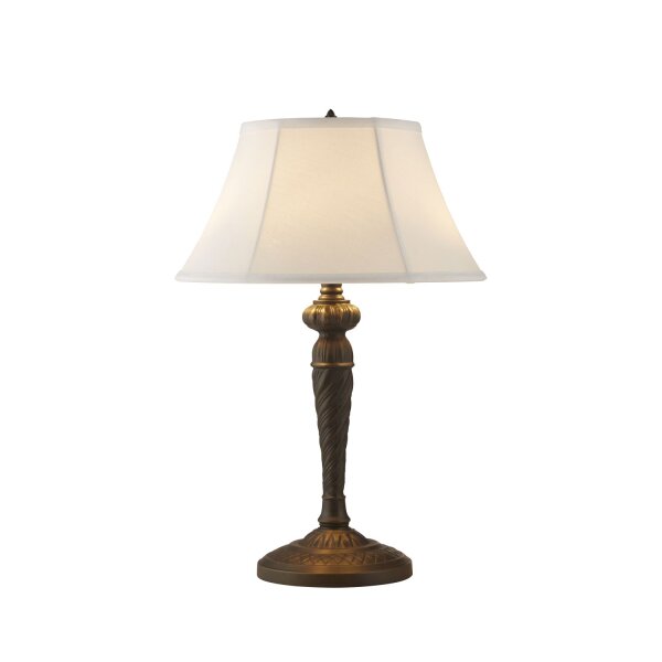 Tischleuchte Aluminium Stoff Bronze Antik E27 H:53 cm