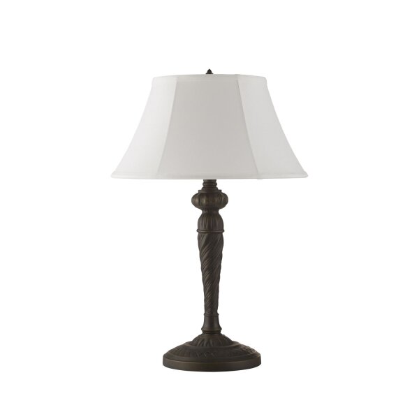 Tischleuchte Aluminium Stoff Bronze Antik E27 H:53 cm