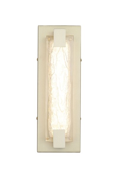 LED Wandleuchte 3000K Metall Gold IP44 H:32 cm eckig