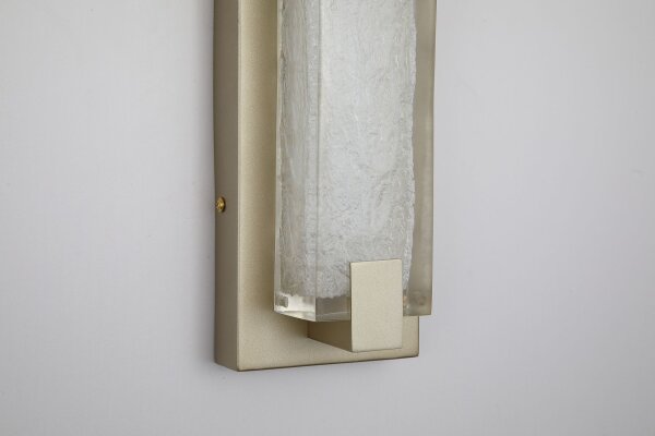 LED Wandleuchte 3000K Metall Gold IP44 H:32 cm eckig
