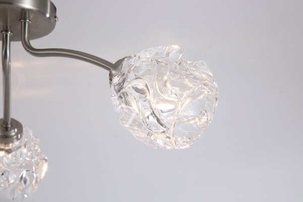 Deckenlampe Metall Klarglas Nickel G9 L:50 cm 3-flammig