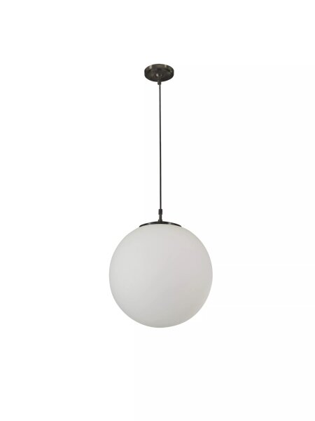 Hängelampe Glas Metall Schwarz Opalweiß E27 Ø40 cm