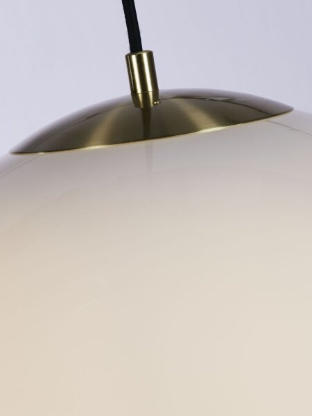 Hängelampe Glas Metall Schwarz Opalweiß E27 Ø40 cm