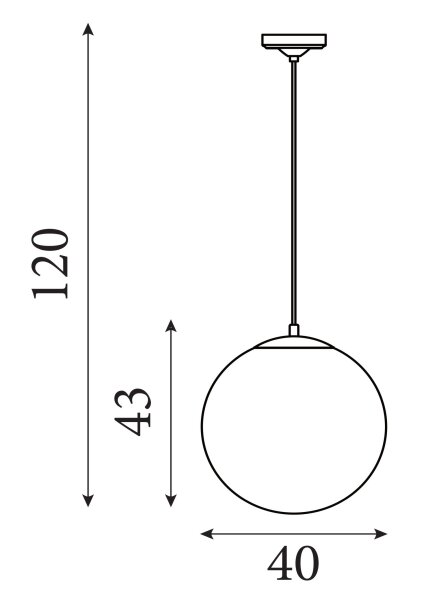 Hängelampe Glas Metall Schwarz Opalweiß E27 Ø40 cm