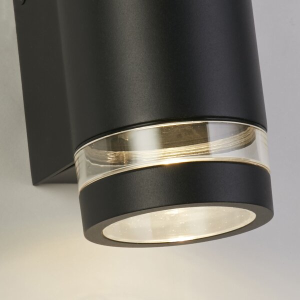 Außenwandleuchte Aluminium Schwarz GU10 IP44 T:11 cm