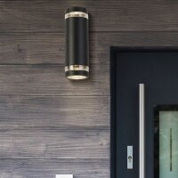 Au&szlig;enwandleuchte Aluminium Schwarz GU10 IP44 T:11 cm