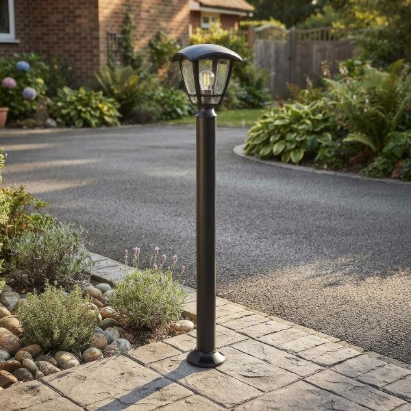 Wegeleuchte Bewegungsmelder Schwarz E27 IP44 H:90 cm