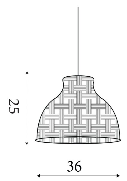 Pendelleuchte Bambus Metall Schwarz Natur E27 Ø36 cm