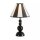 Tischlampe Zugschalter Stoff Schwarz Weiß E27 H:53 cm